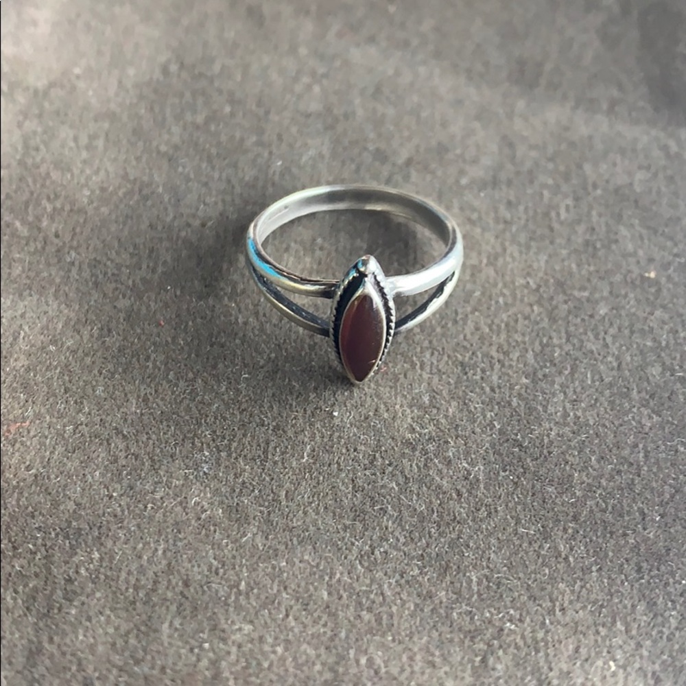 Stainless Steel Gem Ring - 7